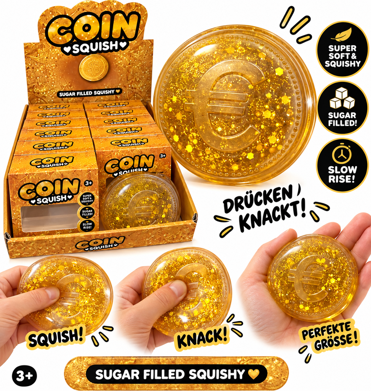 Münz-Squishy-Spielzeug ab 3 Jahre
